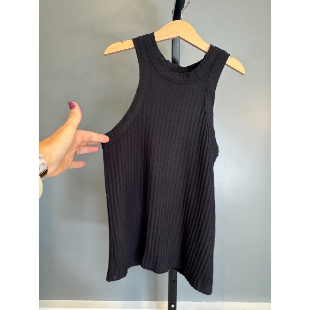 FP Movement Womens XS Tank Black Ribbed Crop High Neck